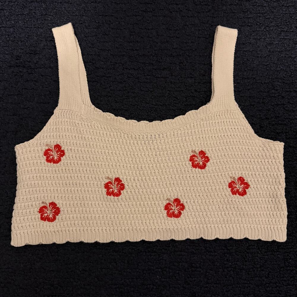 Wild Fable Crochet Crop Top Hibiscus Bandeau XL